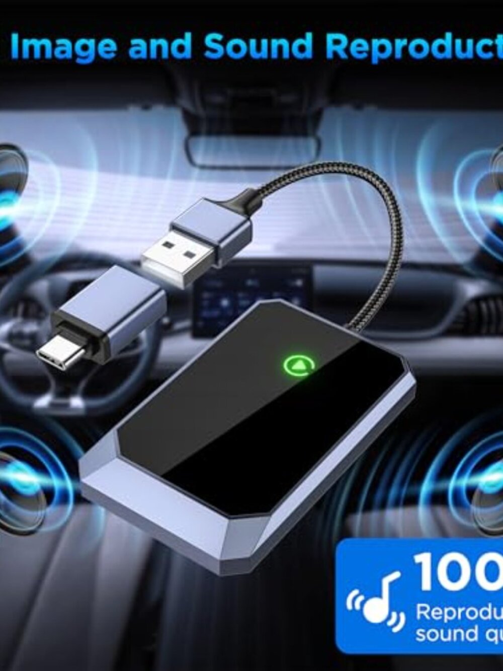 NEW Android Auto Wireless Adapter Instant Connection Easy Setup Compatible with - Picture 5 of 6